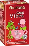 Milford Great Vibes | Süße Beere | Früchtetee mit Erdbeere-Johanisbeere-Aroma | 20 Teebeutel