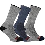 FM Strapazierfähige Herren-Arbeitssocken, verstärkte Ferse und Zehen, reichhaltige Baumwolle, Herren-Socken für Wandern, Walking, Bauarbeiten, Feuchtigkeitstransport und optimale Größe 39-46, 3 Paar,