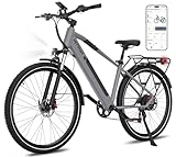 HITWAY 29 Zoll E Bike Herren Elektrofahrräder, Abnehmbarer 36V 12.8Ah Akku, 50-80KM Reichweite, 250W Motor & 25km/h, 7-Gang E-Fahrrad mit APP, Pedelec MTB Citybike Ebike für Erwachsene