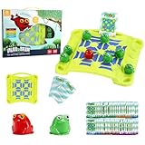 Frosch-Schachbrett | Schachbrettspiel für Kinder - Strategie-Brettspiel, Lernspielzeug mit springendem Frosch-Design, Kleinkind-Rätsel mit Spielkarten für Erwachsene und Kinder