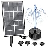 AISITIN Solar Springbrunnen für Außen 3,5W, Upgraded Glas Solarbrunnen für Draussen, Solar Wasserpumpe mit 3M Kabel, mit 4 DIY Fontänenstile, Solar Fontäne Pumpe für Garten,Vogelbad,DIY Wasserspiele