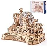 ROKR 3D Puzzle Holz Kugelbahn Modellbausatz,Gear Ball Challenge Bauspielzeug,Holzpuzzle DIY Geschenke für Männer und Kinder