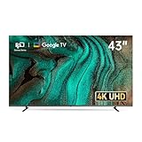 FPD 43 Zoll Smart TV 4K UHD LED-Flachbildschirm mit Google TV – Google Cast, Bluetooth, HDMI, Live-Streamen, HDR 10, Dolby Vision, ultradünn – Canvas-Serie, CG43-C1, 2025