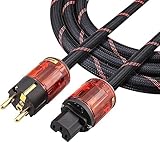 Brollitest Hi-Fi-Netzkabel 1,5 m OFC-High-End-Netzkabel Doppelt geschirmtes High-End-Netzkabel Schuko-Stecker IEC-Stecker Audiophiles Netzkabel für Hi-Fi-Geräte