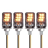 Justech 4x 6LEDs Microblinker Miniblinker Universal Mini Blinker Wasserdicht Motorradblinker mit E-Mark (E8) Bernstein Licht für M6 12V Motorrad Blinkleuchte Blinker Lampe Signal Tagfahrlicht