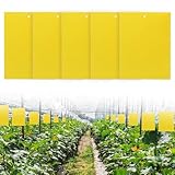 Juguta 30 Gelbtafeln Klebrige Insektenfallen,KirschmadenFalle,Gelbstecker Papiere für Raupenleim,Gegen Trauermücken,Blattläuse,Nematoden, weiße Fliegen und Minierfliegen,Gelbsticker Fliegenfalle