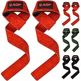 AQF Leder Zughilfen Krafttraining Wildleder | Profi Lifting Straps für Bodybuilding und Weightlifting | Kreuzheben Gurte, Gym Fitness Zughilfen für Frauen und Männer