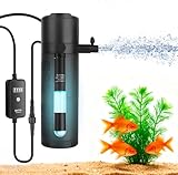BAITAI Aquarium Innenfilter mit UV-Sterilisator & Timer, 5-in-1 Filterpumpe mit Belüftung & Regendusche, 500 L/H, Leise, für Süß- & Meerwasser, geeignet für 50–125L Aquarien