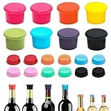 FIHODONE 20 Stücke Silikon Kronkorken,Flaschenverschluss Bierflaschen Universal Bunt, Weinflaschenverschluss Reusable，Dichtet kronkorken verschlussgerät für Bier, Saft und Glasflaschen
