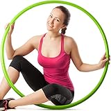 BINIBINI® Der perfekte Hula Hoop für Mamas - 100% bruchsicher, schmerzfrei und effektiv - 0,5kg Leichter Fitnessreifen für Erwachsene & Anfänger, 80-100 cm Durchmesser (Lime Green)