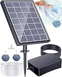 Biling Solar Teichbelüfter mit akku, 2.5W Solar Sauerstoffpumpe für Teich Teichbelüfter Solar Aquarium Sauerstoffpumpe 3 Modi Luftpumpe, Teich Sauerstoffpumpe Solar für Wasserzirkulation im Garten