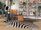 Guyi Rare Großer Teppich mit Tierdruck, 2.4x1.8 m, künstlicher Zebra, Versteckteppich, Boho-Teppiche für Wohnzimmer, Esszimmer, Schlafzimmer, moderner Teppich, flippige Teppiche für Raumdekoration