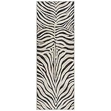 Gertmenian Boho-Teppich für den Innenbereich, 5 x 15 cm, rutschfest, super stark, ideal für stark frequentierte Bereiche im Eingangsbereich, Schlafzimmer, Küche, Zebra, Schwarz, Weiß, 28533