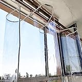 Transparente PVC-Plane, 4 m x 5 m, transparent, wasserdicht, mit Ösen und Seil, strapazierfähig, 420 g/m², Bodenplane für Camping und Überdachung, winddicht und (Größe: 3 x 4 m)