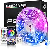 PSTAR LED Strip 10M, Bluetooth LED Streifen RGB 24V mit IR-Fernbedienung APP Steuerbar Musikmodus, Timer-Einstellung, LED Streifen Selbstklebend für Beleuchtung von Haus, Party, Küche