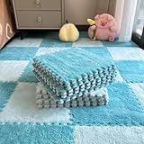 Puzzle-Bodenfliesen aus weichem Schaumstoff, 20 Stück, Puzzle-Teppich, zuschneidbar, EVA-Bodenfliesen für Kinder, verschiedene Matten