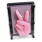 MINGZE 3-dimensionale Pin-Skulptur, Pinart 3D Nagelbrett Fingerabdruck Nadel Malerei Skulptur Nagelbild, Pin Impression Handform Spielzeug, Tolles Spielzeug für Kinder & Erwachsene – Rosa