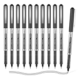 Tintenroller schwarz, Shuttle Art 10 stück Gelstifte, glatter Gel Kugelschreiber, 0,5mm feine Spitze, schnelltrocknend, flüssige Tinte, Gelschreiber geeignet für Schreiben, Tagebuch und Notizen machen