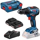 Bosch Professional 18V System Akku Bohrschrauber GSR 18V-55 (max. Drehmoment 55 Nm, 1.800 min⁻¹, inkl. 2x Akku ProCORE18V 4.0Ah, Schnellladegerät GAL 18V-40, Einlage, L-BOXX)
