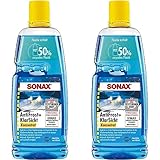 SONAX AntiFrost+KlarSicht Konzentrat (1 Liter) ergibt bis zu 3 Liter Winter-Scheibenwaschwasser, sofort mischbereit, schlierenfrei, Antikalk-Effekt | Art-Nr. 03323000 (Packung mit 2)