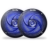 Herdio 5.25 Zoll Outdoor Lautsprecher, Aussenlautsprecher Wasserfest, 80W- Marine Lautsprecher mit LED Lichtern- für Sommerfahrten mit Offroader, Boot, UTV, ATV, RV Auto & Golf Cart, Schwarz
