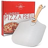 Connsole Casa 7-teiliges professionelles Pizza-Set – 30,5 x 35,6 cm Pizzaschieber mit 27,9 cm Griff, 12 perforierte Pizza-Pfanne, Teigdocker, Pizzaheber, Pizzaschneider, Wippklinge, Backpinsel und