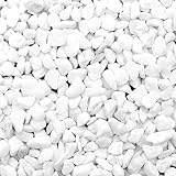 BELLE VOUS Dekosteine Weiß (3,6kg Sack) - Deko Steine kleine Steine Garten - Weiße Steine Deko - Kieselsteine Garten - Ziersteine kleine Steine - Vasenfüller Pflanztöpfe Grab