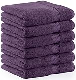 Utopia Towels - 6er Pack Frottee handtücher 50x100 cm mit Aufhängeschlaufe, mittelgroße Handtücher 100% Baumwolle weich und saugfähig Handtücher Set (Pflaume)