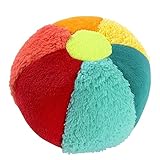 Fehn Rasselball bunt - Greif-Spielball mit Materialmix & Rassel zum Werfen, Greifen, Rollen - Greifball für die Förderung der Motorik - Stoff Ball Babyspielzeug für Babys & Kleinkinder ab 0+ Monaten