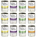 Dolina Noteci Hundenassfutter in Dose Geschmacksmix mit Huhn, Kaninchen, Wild und Ente Dosen 12x400g