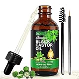 RizinusöL Haare, Castor Oil 60ml Jamaikanisches schwarzes Rizinusöl, 100% Rein, NatüRlich Und Kaltgepresst Rizinusöl, Organic Castor Oil für Körper, Haare, Nägel, Wimpern, Augenbrauen