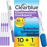 Clearblue Kinderwunsch Kombipack Fortschrittlich & Digital, 10 Ovulationstests + 1 digitale Testhalterung + 1 Schwangerschaftstest Schnelle Erkennung, Fruchtbarkeitstest für Frauen / Eisprung