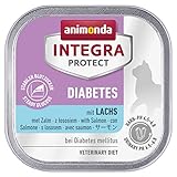 animonda INTEGRA PROTECT Katzenfutter nass Diabetes Lachs (16 x 100g), vom Tierarzt empfohlen bei Diabetes mellitus, mit Veterinären entwickeltes Diätalleinfutter für erwachsene Katzen