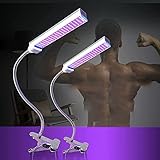 UVA Gesichtsbräunungslampe, 360° verstellbare Sonnenbank für Gesicht und Körper, Clip On Basis, Timer Design, Gesichtsbräunungsbank für zu Hause mit großer Lichtbestrahlungsfläche (60 x 30 cm) und e