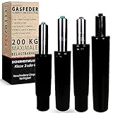 MYNEEED Bürostuhl Gasfeder - Gasdruckfeder Belastbar bis 200 kg - Gasdruckdämpfer für Drehstuhl, Chefsessel, Hocker, Schreibtischstuhl - Gasfedersäule Bürostuhl, Standrohr-Länge:200 mm V Schwarz