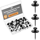 Mr. Pen - Doppelkopf-Bilder-Aufhängenägel, 50 Stück, Schwarz, Bildernägel, Reißnägel für Wandbehänge, Wandstifte zum Aufhängen, Wandnägel zum Aufhängen, Reißnägel für Wandbehang, Bilderaufhänger