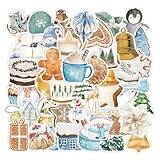 50er-Pack Vintage-Weihnachtsaufkleber für Kinder, wasserfeste Aufkleber für Trinkflaschen, Laptops, Skateboards, Gitarren und Motorräder