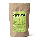 GymBeam BIO-Weizengras Pulver - Hochwertiger Weizengras-Extrakt, schnell lösliches Weizengraspulver, reich an Ballaststoffen, Chlorophyll & pflanzliche Proteine, ideal für vegane Smoothies, 200 g