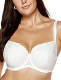 Gorteks Lingerie Cherie-B4 Gepolsterter BH, bestickter Bügel-BH, große Größen, Komfort, elegant, praktisch –75H, Creme