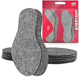 SULPO 4 Paare Filz Einlegesohlen Herren und Damen - Winter Schuhsohlen - Isolierende Einlegesohlen - warm Filzsohlen für Schuhe - Wintereinlage Schuhe - Größe 36-46