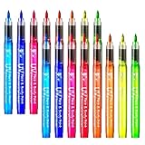 8 Schwarzlicht Farbe Neon Schminke,Fluoreszierende Farbe Tattoo Stifte Glow in the Dark,Fluoreszierende Tattoo Marker, Hautfreundlich Wasserfest Bodypainting Set für Festival, Party (2 Set)