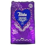 Tilda - Premium Grand White extra long Basmati Reis 'Sella' 10 kg - Original Basmatireis aus dem Himalaya - Rice mit langen Körner für besondere Anlässe ideal für One-Pot-Gerichten, Biryanis & Boulos