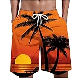 Herren Kurze Hose Sommer Bedruckte Boardshorts 2024 Lockere Sweatpants Luftige Sexy Sporthose mit Taschen Freizeithose Komfortable Schnitt Herrenshorts Angebote des Tages Heute Herren