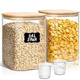 ComSaf 2er Set 3,4L Vorratsgläser mit Deckel Luftdicht,Glasbehälter mit Deckel für Küche Mehl Aufbewahrung, Cornflakes Behälter und Müsli