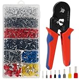 Crimpzangen Aderendhülsen Set, Aderendhülsenzange Set mit 1800 Stück Kabelschuhen Aderendhülsenzange Selbsteinstellend Crimpzange Kabelschuhzange für 0.25-10 mm²(AWG 23-7)