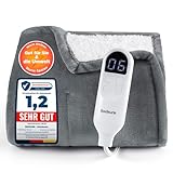 BEDSURE Heizdecke Wärmedecke Elektrische Kuscheldecke - Geschenke für Frauen - mit Abschaltautomatik, 6 Heizstufen & 10 Stunden Timer - bis zu 8 Stunden Überhitzungsschutz für Home & Office, Grau