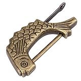 Retro -Vorhängeschloss, Einzigartige Bronzefischförmige Antiquitätenkastenschloss für Schubladenschmuck mit Feiner Verarbeitung, Geeignet für Ein Kreatives Sammlerobjekt
