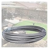 Edelstahlseil, Edelstahl-Drahtseil 7x7, 1/8 Zoll, silberfarben, verschiedene Größen(25M/82Ft)