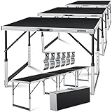 KESSER® Multifunktionstisch Profi 3- teilig, 100 x 60 cm, Tapeziertisch 90kg Gesamtbelastung, mit Ausziehfunktion Klapptisch Flohmarktisch Beistelltisch Mehrzwecktisch Campingtisch höhenverstellbar