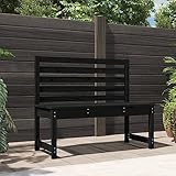 AJJHUUKI Sitzbank Outdoor Sitzbank Gartenbank schwarz 109 cm Massivholz Kiefer